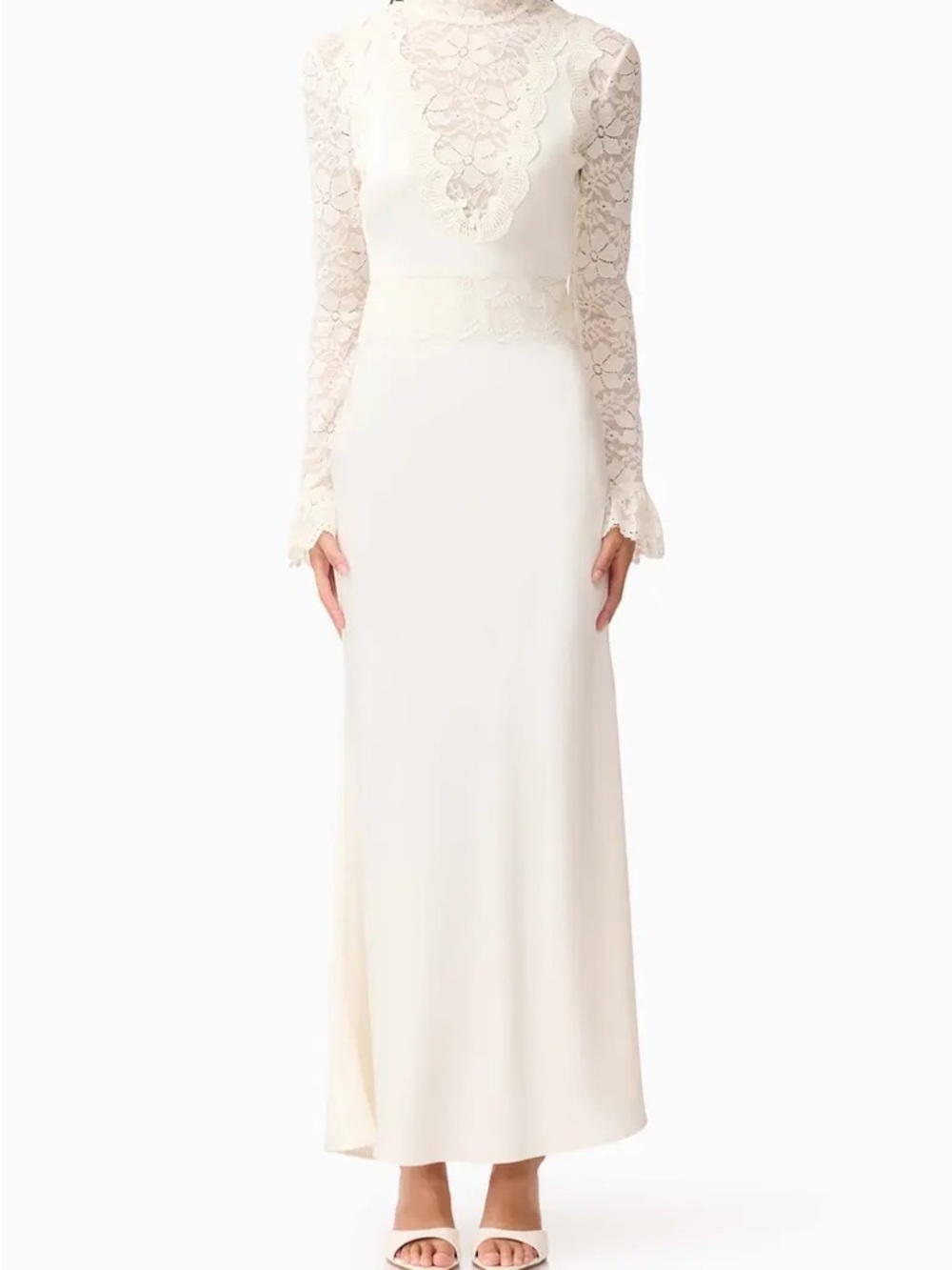 ELLIATT Margot Long Sleeve Gown in White S - Picture 2 of 8